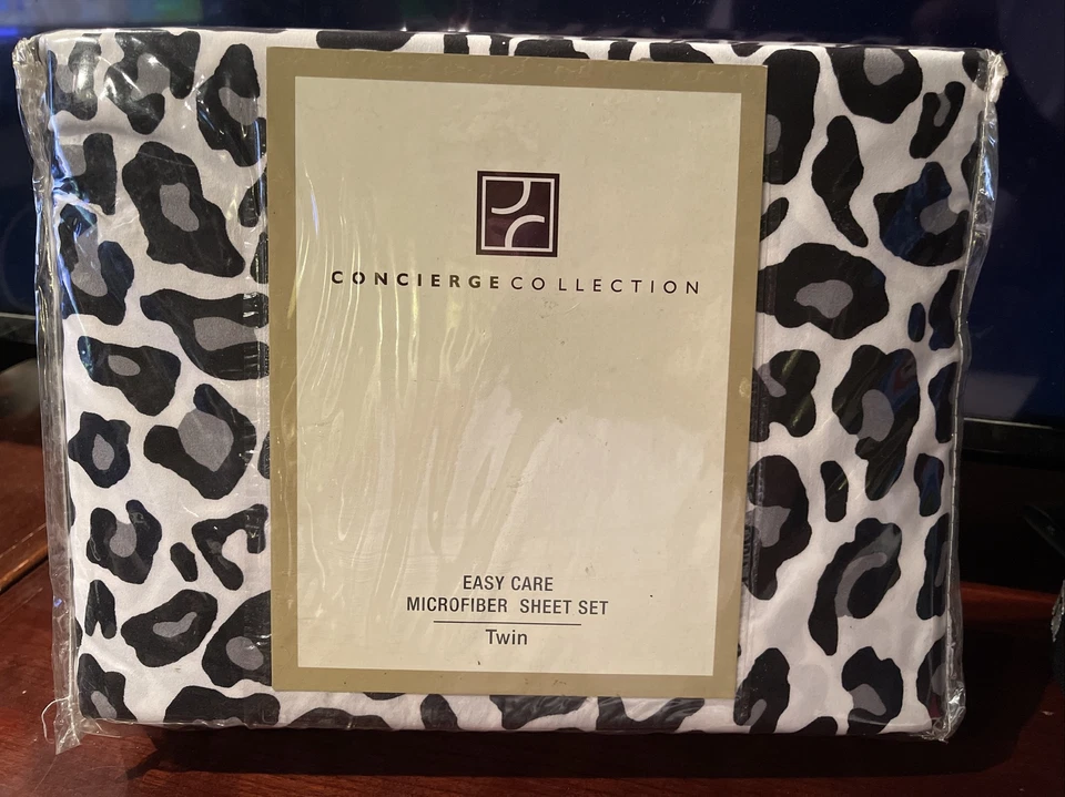 Concierge Collection Microfiber Twin Sheet Set=NIP= Cheetah Print - Image 1 of 3