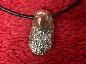 Schwerer massiver Sterlingsilber 3D amerikanischer Adler Anhänger 20" Herren Slide Halskette - Bild 1 von 7