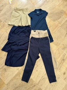 Lot Navy Beige Uniform Skorts Dress Pants Size 16,14-16 Wonder Nation Cat & Jack - Picture 1 of 3