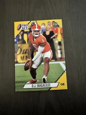 2021 Leaf Pro Set College Gold Yellow Parallel #04 DJ D.J. UIAGALELEI Rookie RC - Image 1 of 2