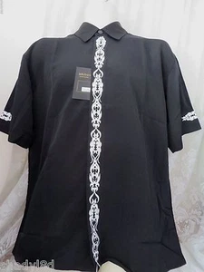 DRAGONFLY SHIRT PSYCHO TB-2 NWT Medium BLACK EMBROIRDERY Button Front Riding - Picture 1 of 4