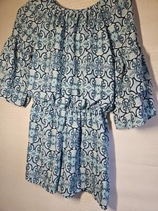 Takara Girls, Dressy Romper, XL, Nautical Summer Off Shoulders - Picture 1 of 8