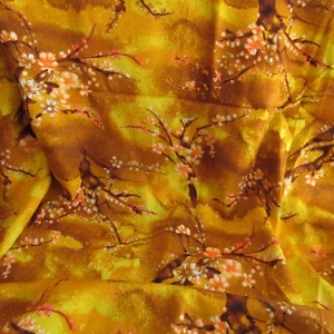 Vintage Yardage/Fabric Asian Cherry Blossom 100% Cotton 5 yds. 45" w 60's-70's - Picture 1 of 6