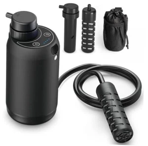 Portable Camping Water Purifier Dual 0.01 Micron Water Filtration System Black - Picture 1 of 7