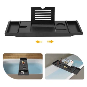 Bandeja de bañera de madera de bambú Bandeja de bañera Estante de bañera extensible - Imagen 1 de 20