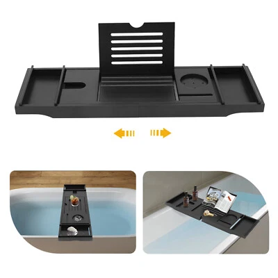 Bandeja de bañera de madera de bambú Bandeja de bañera Estante de bañera extensible - Imagen 1 de 4