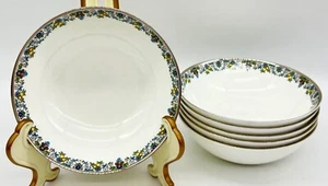 SET OF 6 ROYAL DOULTON FLOWERLACE FRUIT BERRY DESSERT BOWLS, EXCELLENT CONDITION - Picture 1 of 14