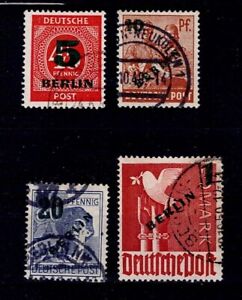 Berlin - MiNr.: 64 - 67, Grünaufdruck, kpl. Satz gestempelt