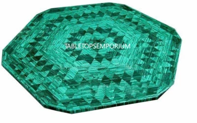 Marble Table Top Malachite Stone Inlay Random Art Mosaic Design Table for Center - Image 1 of 4