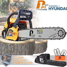 Petrol Chainsaw Easy Start 20 bar 62cc Powered by HYUNDAI x2 chains, Tools, Bag