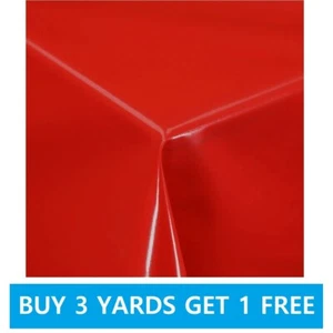 Mantel rojo liso premium limpiar/limpiar vinilo aceite tela PVC material - Imagen 1 de 1