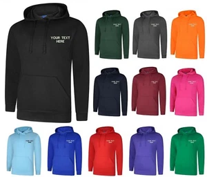 Personalised Embroidered Your Text Hoodie Casual Partywear Unisex Adult Gift Top - Picture 1 of 17