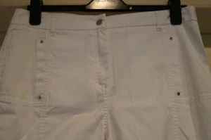NEU MIT ETIKETT CHICO'S ULTIMATE FIT UTILITY "0,5" OPTIK WEISS WANDELBARE KNÖCHELHOSE $ 85 - Bild 1 von 9