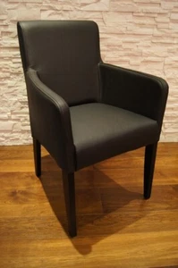 Schwarz Echt Leder Esszimmerstühle mit Armlehnen Stuhl Sessel stühle Lederstühle - Bild 1 von 9