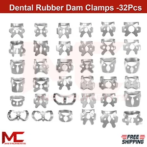 Dental Rubber Dam Clamps Surgical Tissue Retractors Restoration Endodontics Dams - Picture 1 of 2