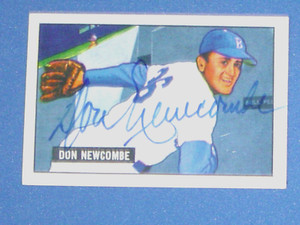Don Newcombe Signed Autographed Baseball Card 1986 Dodgers MINT Great Centering