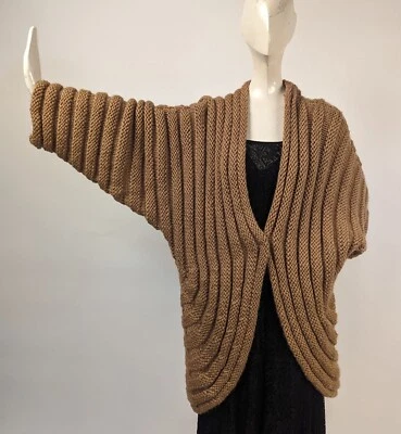 VINTAGE HAND KNIT ITALIAN ULTRA HEAVY + HUGE WOOL SWEATER - Image 1 of 4