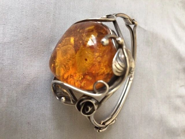 Браслет янтарь в стильном серебре - Изображение 1 из 1