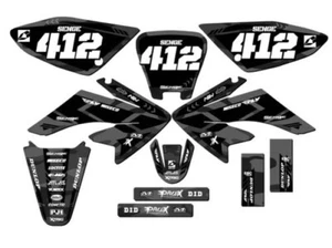 2004-2013 CRF 70 APACHE Grey Senge Graphics Kit Compatible with Honda - Picture 1 of 10