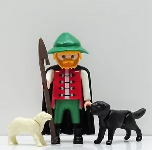 Shepherd with Lamb Dog Playmobil to Sheep Farm Hat Cape Costume Shepherd RARE - Picture 1 of 5
