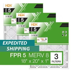 (3-PACK) 18x20x1 Air Filter MERV 8, AC Furnace Filtro de aire Plisados - Picture 1 of 13