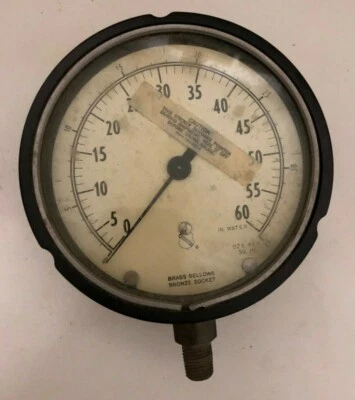 Ashcroft Gauge 4-1/2" 45 118A 02L 601W 0-60 PSI USA 1/4" NPT Bottom Mount - Image 1 of 3