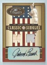 JOHNNY BENCH 2005 DONRUSS CLASSICS CLASSIC SINGLES BAT JERSEY AUTOGRAPH AUTO 1/5