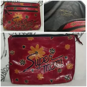 Cartera Billetera Bolso sin Embrague Multicolor Floral Súper Mamá de Cuero de Ratón - Imagen 1 de 9