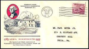 727-1 Hasbrouck House FDC / Linprint Cachet, OF, adressiert, sauberer Einband, SF - Bild 1 von 4