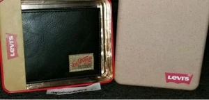 CARTERA DE HOMBRE LEVI'S JARETT SAN FRANCISCO CALIFORNIA ESTUCHE DE CUERO NEGRO.  - Imagen 1 de 5