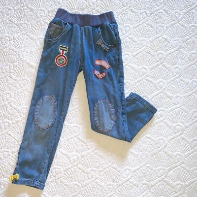 Pantalones de mezclilla azules pull-up Naartjie talla 5 para niña - cintas y parches Foto 1 de 4