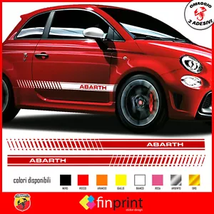 Adesivi auto 500 ABARTH fasce Strisce fiancate Laterali X Fiat Tuning Stickers - Foto 1 di 5
