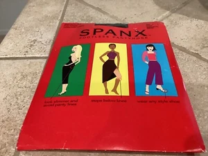 VNTG SPANX FOOTLESS PANTHOSE JUST BELOW THE KNEE BLACK SZ D - Picture 1 of 3