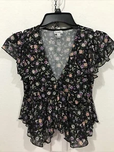 LOVE FIRE - MUJER - BLUSA - NEGRO FLORAL - TALLA PEQUEÑA (2-TW-2393) - Imagen 1 de 5