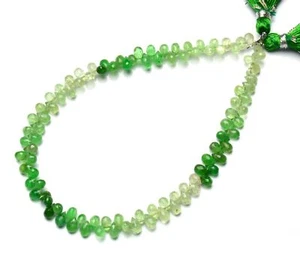 Natural Gem Tsavorite 5x3mm Size Faceted Teardrop Shape Briolette Beads 8" - Bild 1 von 5