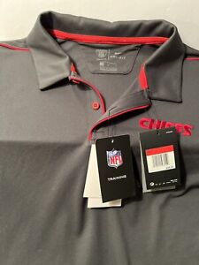 Kansas City Chiefs NFL Dri-Fit Polo Shirt  Mens Large  Gray UV On Field  NWT