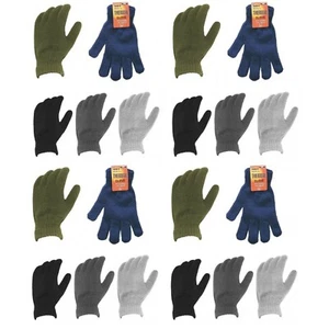 WHOLESALE JOBLOT MENS ASSORTED COLOURS COMFORT WARM HOT THERMAL GLOVES ONE SIZE - Picture 1 of 1