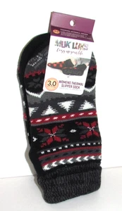 Muk Luks Damen Thermo Slipper Socke rot schwarz Insel Muster Größe 6-10 3,0 neu mit Etikett - Bild 1 von 5