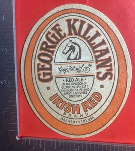 GEORGE KILLIAN'S LETT SOTTOBICCHIERE BIRRA OVALE ROSSO IRLANDESE USA - Foto 1 di 2