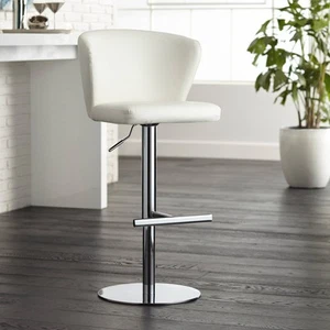 Cassidy Chrome Swivel Bar Stool 29 1/2" High White for Kitchen Counter Island - Picture 1 of 10