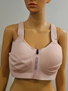 Victorias Secret Sports Bra 38DD Pink Incredible Knockout Ultra Max Zip Closure - Picture 1 of 8