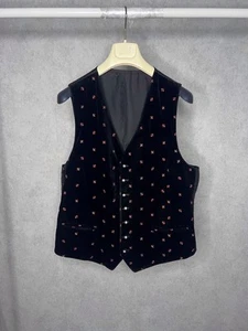 Gilet de costume homme Lodenfrey noir logo classique monogramme - Photo 1/5