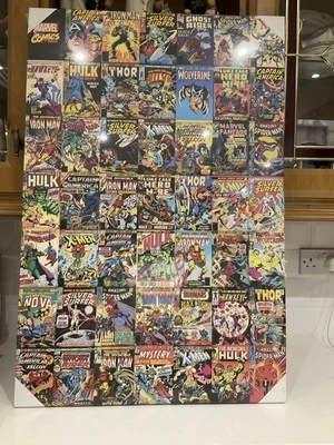 Cubiertas frontales de cómic de Marvel collage lienzo obras de arte colgantes de pared retro vintage Foto 1 de 4