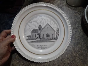 Vintage Souvenir Church Plate Free Baptist Church 1877-1956 Bridgewater Maine - Picture 1 of 6
