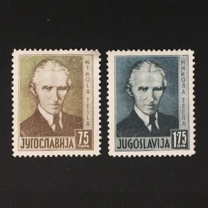 Yugoslavia 1936 complete set MLH Nikola Tesla MLH Sc#136-137 - Picture 1 of 1