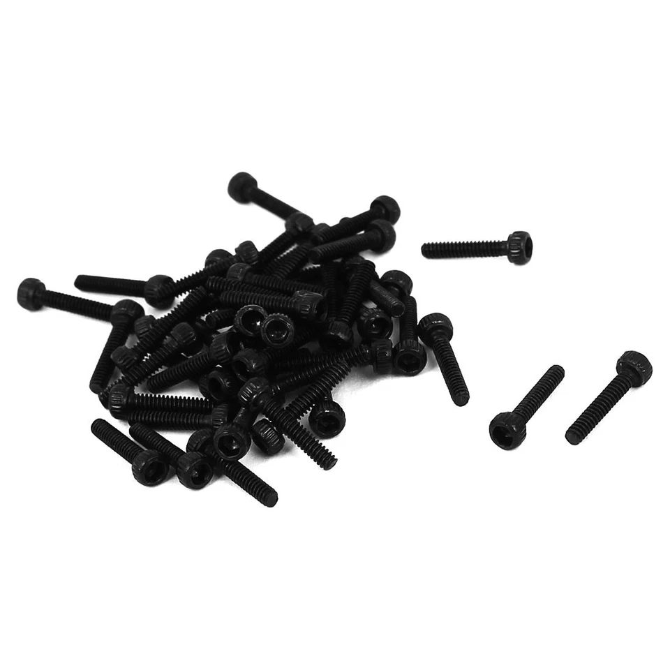 50pcs M1.6x8mm Machine-Noir creuse cylindrique hex tête Métrique Boulons Vis - Photo 1/1