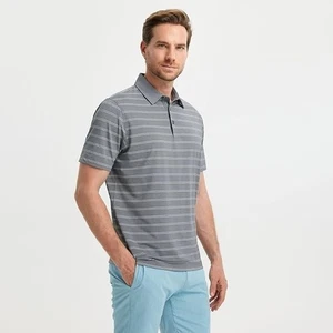 Polo M MAELREG uomo manica corta dry fit grigio chiaro a righe performance taglia L - Foto 1 di 6