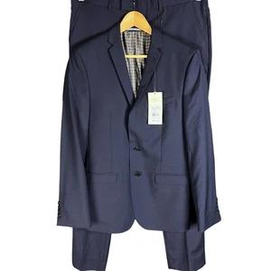 Tuta uomo Ben Sherman sartoria Camden blu skinny lana 38/36 $535 nuova con etichette vendita al dettaglio - Foto 1 di 15