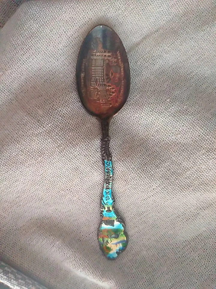 Antigua cuchara de recuerdo de ley pintada de Indiana de West Baden Springs Hotel rara Foto 1 de 1
