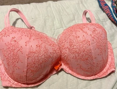 Sutiã Victoria’s Secret chiclete rosa/laranja acolchoado com aro tamanho 38 DD - Imagem 1 de 4